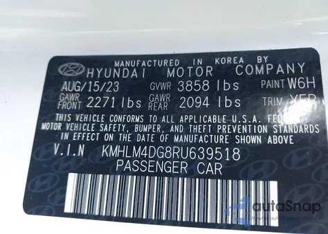2024 Hyundai Elantra Sel from USA, damaged, VIN KMHLM4DG8RU639518